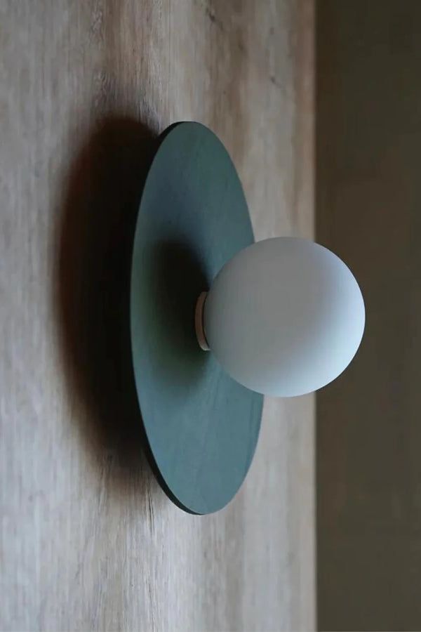 LEATHER DISC SCONCE | Olive
