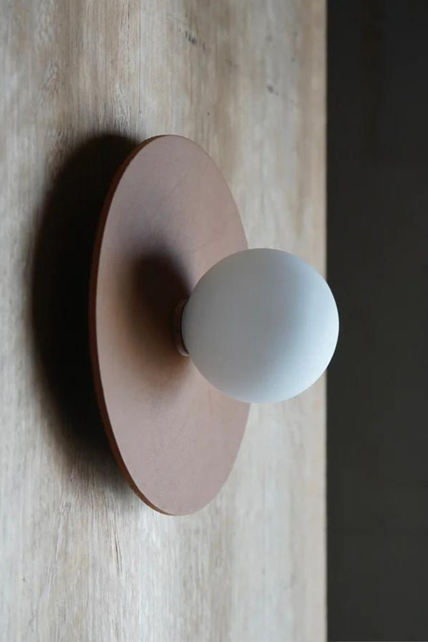 LEATHER DISC SCONCE | Terracotta
