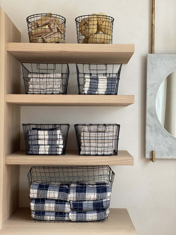 ORGANIC COTTON + LINEN VINTAGE CHECK FACE TOWEL