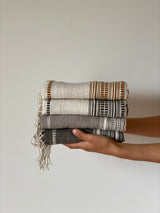 COTTON HANDLOOMED THROW | CLAY & NATURAL