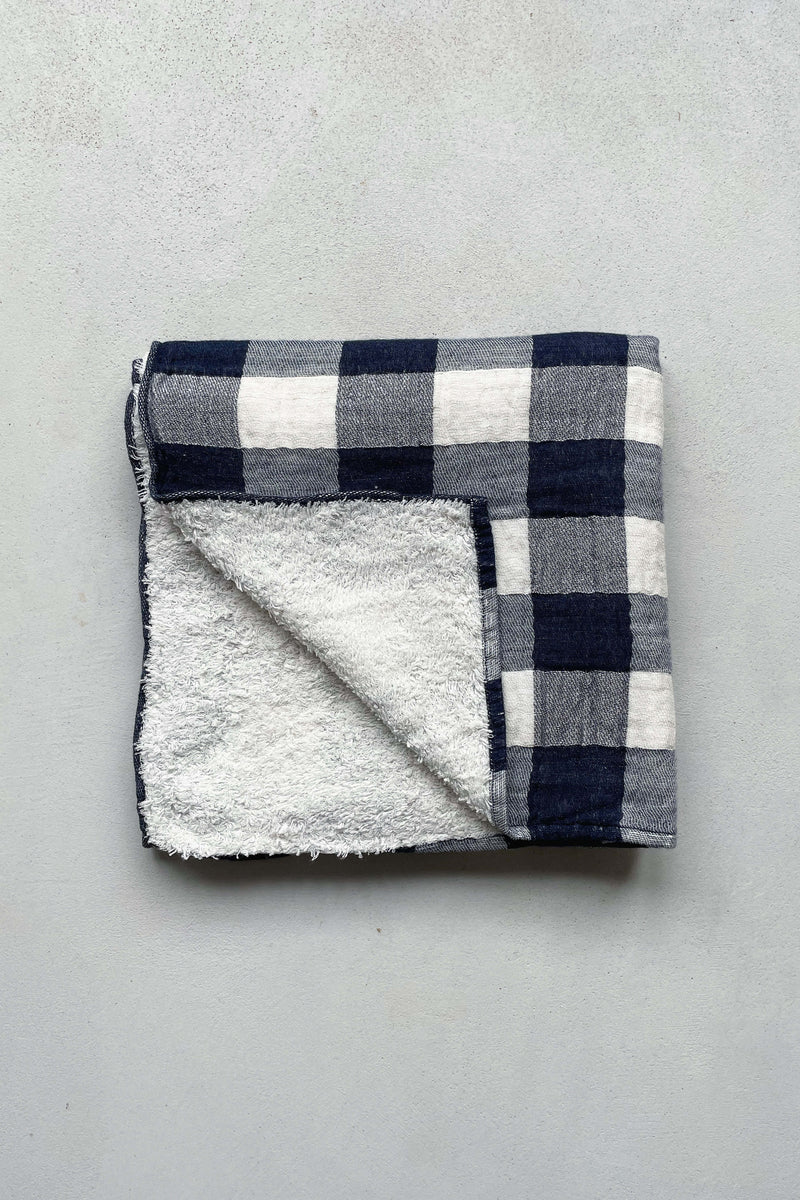 ORGANIC COTTON + LINEN VINTAGE CHECK BATH TOWEL