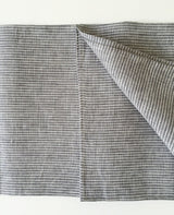 LINEN TABLECLOTH IN GREY WITH WHITE STRIPES