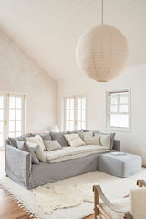 CLOUD LINEN ROUND PENDANT IN TAUPE